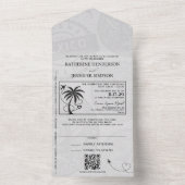Bruin Mexico Passport Wedding All In One Uitnodiging (Binnen)