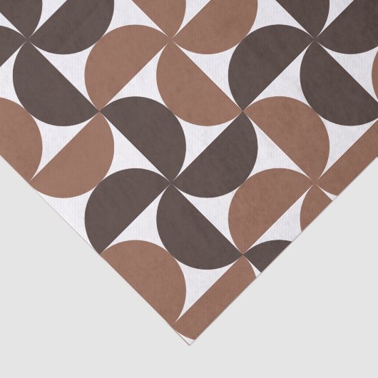 Bruin Mid Century Modern patroon Tissuepapier (Detail)
