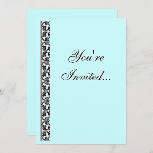 Bruin Middeleeuws Element Custom Invitation Kaart (Voorkant / Achterkant)