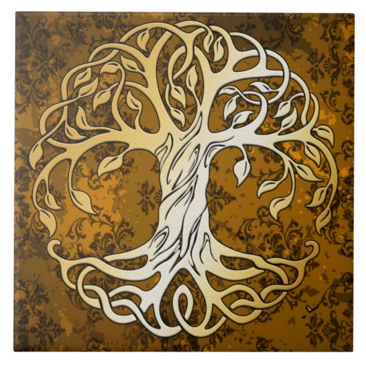 bruin middeleeuwse Witchcraft Ritual Offerte Tegeltje (Voorkant)