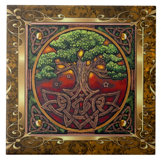  bruin middeleeuwse Witchcraft Ritual Offerte Tegeltje (Voorkant)