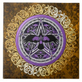  bruin middeleeuwse Witchcraft Ritual Offerte Tegeltje (Voorkant)