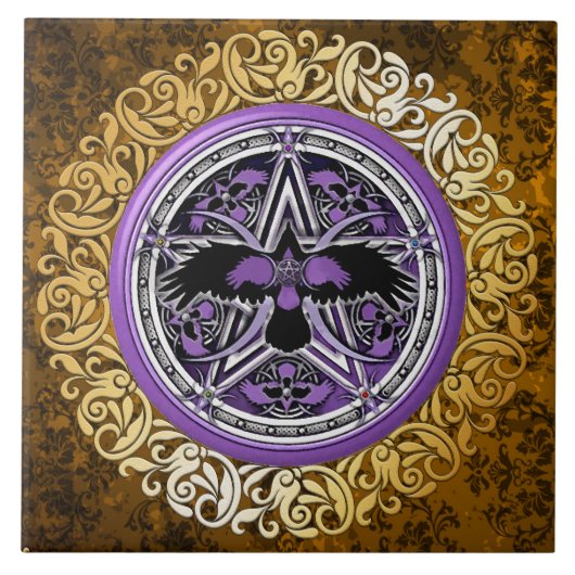  bruin middeleeuwse Witchcraft Ritual Offerte Tegeltje (Voorkant)