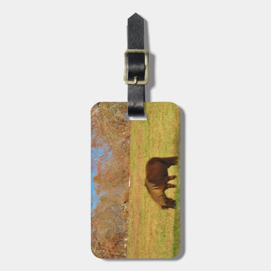 Bruin miniatuur Pony Bagagelabel (Voorkant verticaal)