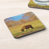 Bruin miniatuur Pony Bier Onderzetter (Linkerzijde)