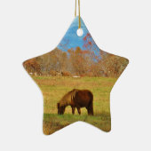 Bruin miniatuur Pony Keramisch Ornament (Rechts)