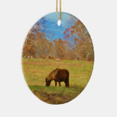 Bruin miniatuur Pony Keramisch Ornament (Rechts)