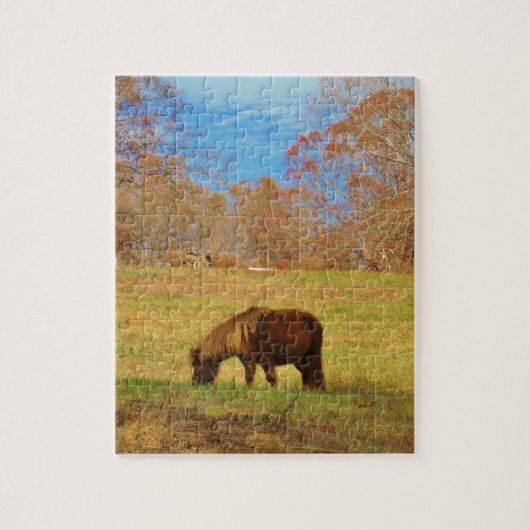 Bruin miniatuur Pony Legpuzzel (Verticaal)