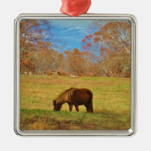Bruin miniatuur Pony Metalen Ornament