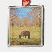 Bruin miniatuur Pony Metalen Ornament (Links)