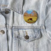Bruin miniatuur Pony Ronde Button 5,7 Cm (In situ)