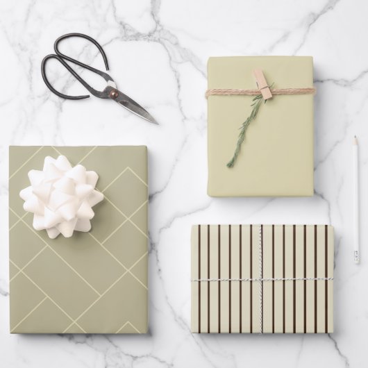  bruin minimaal geometrisch patroon inpakpapier vel (Voorkant)