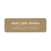 Bruin Minimal Modern Typography Retouradres Etiket (Voorkant)