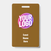 Bruin Minimal Pers Evenement ID Badge (Achterkant)