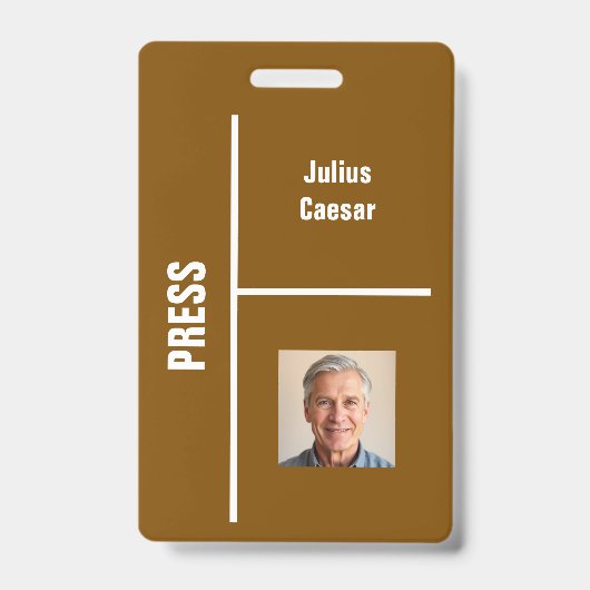 Bruin Minimal Pers Evenement ID Badge (Voorzijde)