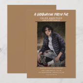 Bruin minimale fotografie foto afstudeerfeest kaart (Voorkant / Achterkant)