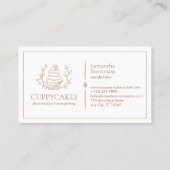 Bruin-minimalistisch aardbeienbrood visitekaartje (Achterkant)