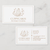 Bruin-minimalistisch aardbeienbrood visitekaartje (Voorkant / Achterkant)