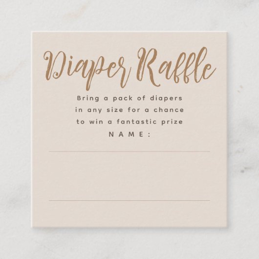 Bruin, minimalistisch Baby shower, luierritten Informatiekaartje (Voorkant)