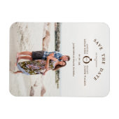 Bruin minimalistisch Eenvoudig aangepast fotohuwel Magneet (Horizontaal)