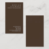 Bruin minimalistisch elegant gesofisticeerd modern visitekaartje (Voorkant / Achterkant)