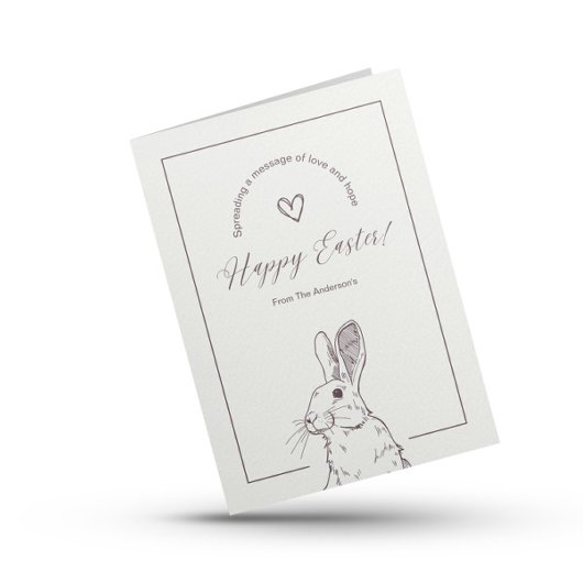 Bruin Minimalistisch Gelukkig Pasen Feestdagen Kaart