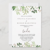 Bruin-minimalistisch groen lederen het Boda Weddin Kaart (Voorkant)