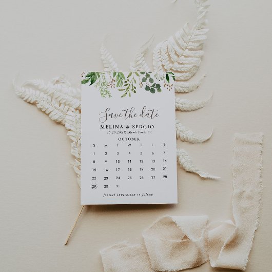 Bruin minimalistisch groen lef bespaart de kalende save the date