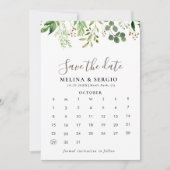 Bruin minimalistisch groen lef bespaart de kalende save the date (Voorkant)