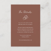 Bruin minimalistisch Hoefijzer bruiloft | Gastgege Informatiekaartje (Voorkant)