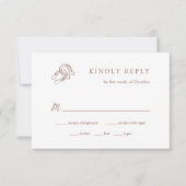 Bruin minimalistisch Hoefijzer bruiloft | Maaltijd RSVP Kaartje (Voorkant)