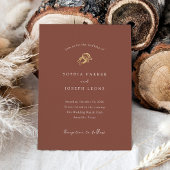 bruin minimalistisch Hoefijzer | Rustic Wedding Go Folie Uitnodiging