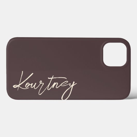 Bruin Minimalistisch Script Naam Persoonlijk Case-Mate iPhone Case (Achterkant (horizontaal))