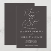 Bruin minimalistisch sparen de Datum Uitnodiging (Voorkant / Achterkant)