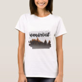 Bruin minimalistisch Wanderlust Mountains bos T-shirt (Voorkant)