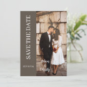 Bruin Minimalistisch Zwart Foto Gepersonaliseerde  Kaart (Staand voorkant)