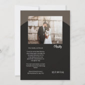 Bruin Minimalistisch Zwart Foto Gepersonaliseerde  Kaart (Achterkant)