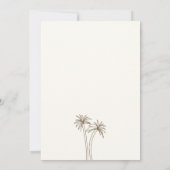 Bruin minimalistische tropen bruiloft kaart (Achterkant)