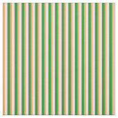 Bruin, Mint Cream en Forest Green Lines Stof (Swatch)