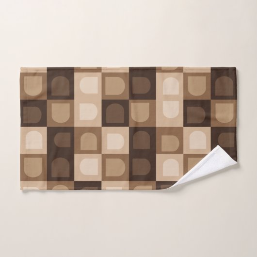 Bruin Modern Boho Arch geometrisch Azteeks patroon Bad Handdoek (Handdoek)