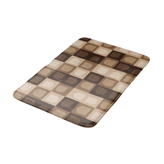 Bruin Modern Boho Arch geometrisch Azteeks patroon Badmat (Gekanteld)