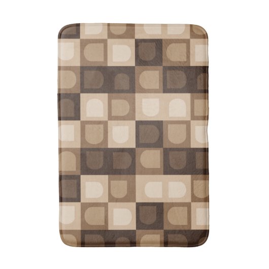 Bruin Modern Boho Arch geometrisch Azteeks patroon Badmat (Voorkant Verticaal)