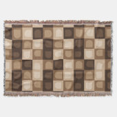 Bruin Modern Boho Arch geometrisch Azteeks patroon Deken (Voorkant)