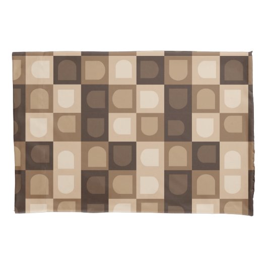 Bruin Modern Boho Arch geometrisch Azteeks patroon Kussensloop (Voorkant-Links)