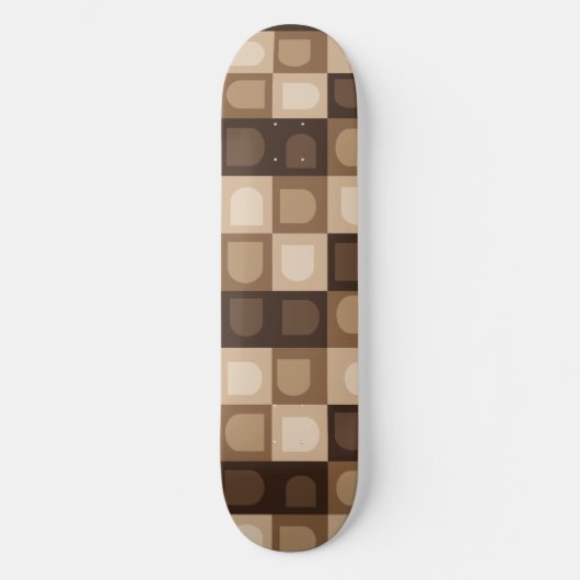 Bruin Modern Boho Arch geometrisch Azteeks patroon Persoonlijk Skateboard (Voorkant)