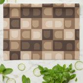 Bruin Modern Boho Arch geometrisch Azteeks patroon Theedoek (Gevouwen)