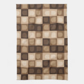 Bruin Modern Boho Arch geometrisch Azteeks patroon Theedoek (Verticaal)