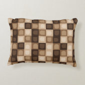 Bruin Modern Boho Boog Geometrisch Azteeks Patroon Accent Kussen (Achterkant)