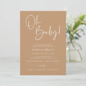 Bruin Modern Boho Genderneutraal Baby shower Kaart (Staand voorkant)