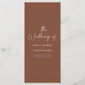 Bruin modern eenvoudig elegant script bruiloft menu (Achterkant)